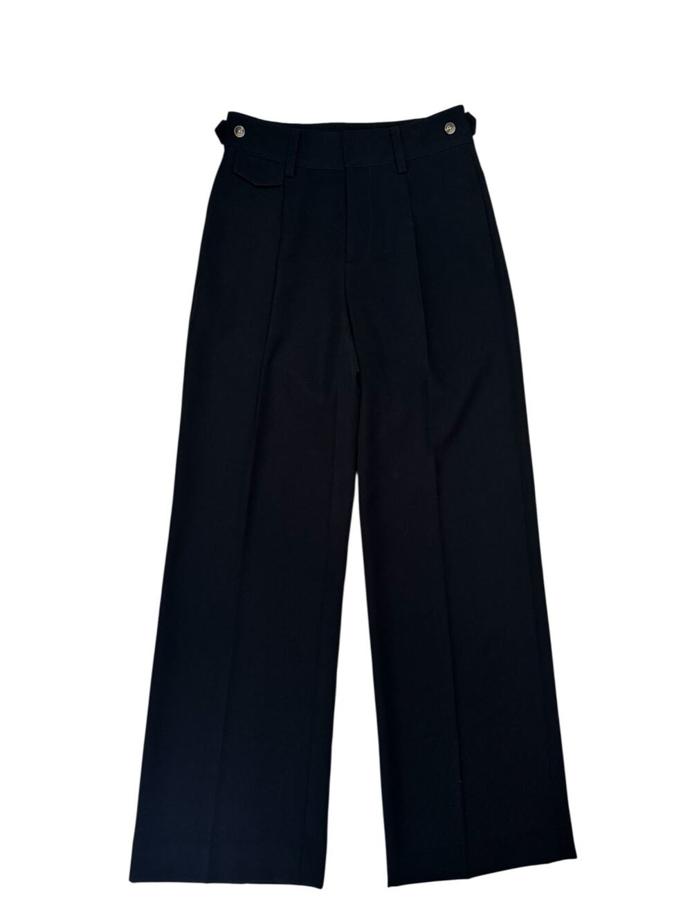 VINCE Relaxed Wide Leg Trousers in Black Size 0 Womens Polyester #V604021614